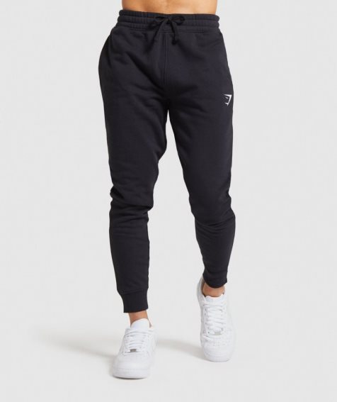 Men's Gymshark Crest Jogger Black | CA 7A8635